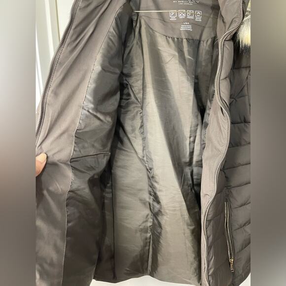 Laundry Front Water Resistant Puffer Jacket with hood Large greenish brown - Picture 3 of 6